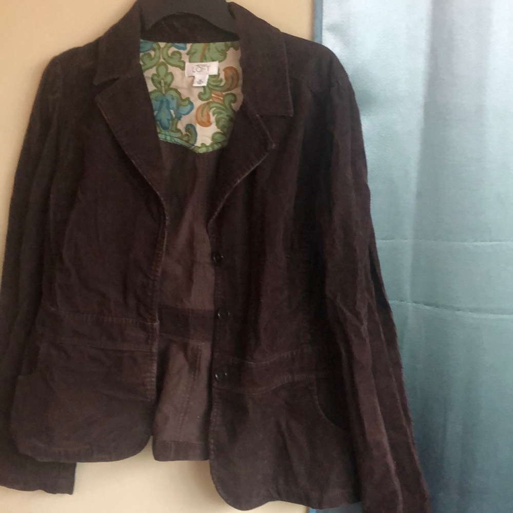 Ann Taylor loft size 14 corduroy brown jacket